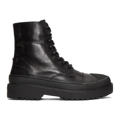 Neil Barrett Military Tank Leather Boots In 01