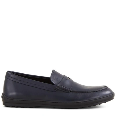 Tod's Loafers In Leather In Blue