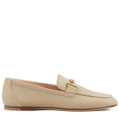 Tod's Loafers In Leather In Gold