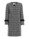 BLUGIRL FRINGED CHECK COAT,10658168