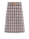 GUCCI TWEED A-LINE GG SKIRT,10658395