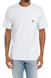 Carhartt Logo-appliquéd Cotton-jersey T-shirt In Ash Heather