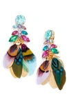 GAS BIJOUX CABARET CLIP-ON FEATHER DROP EARRINGS,ACABARET/O/PL