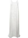 ADAM LIPPES ADAM LIPPES EMBELLISHED FLARED MAXI DRESS - 白色