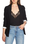 1.state One-button Stretch Crepe Blazer In Rich Black