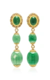 MAHNAZ COLLECTION ONE-OF-A-KIND 18K GOLD AND GREEN GUILLOCHÉ ENAMEL DROP EARRINGS BY CAZZANIGA C.1960,MC4701