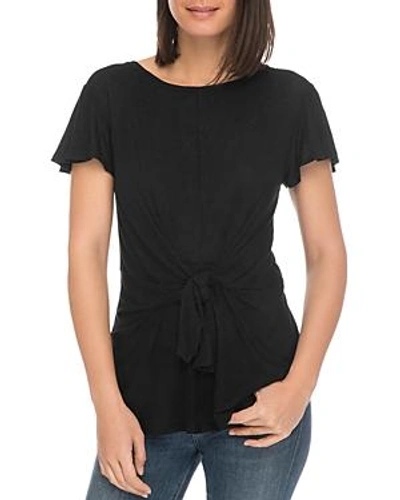 B Collection By Bobeau Rylee Tie-front Tee In Black