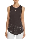 CHASER DISTRESSED SPLATTER PRINT MUSCLE TANK,CW6905-CHA3092-VBLK