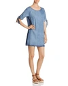 BILLY T TIE-SLEEVE CHAMBRAY DRESS,BT1825D