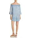 BILLY T OFF-THE-SHOULDER CHAMBRAY DRESS,BT1824D