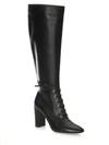 GIANVITO ROSSI Lace-Up Leather Knee-High Boots,0400097881382