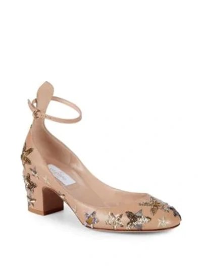 Valentino Garavani Tango Sequined Pumps In Blush