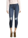 7 FOR ALL MANKIND Distressed Step-Hem Ankle Skinny Jeans,0400099177680