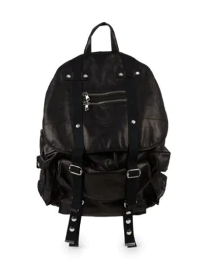 Balmain Leather Satchel Backpack In Black