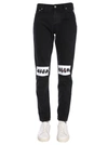 Msgm Gerippte Jeans Mit Logo In Nero