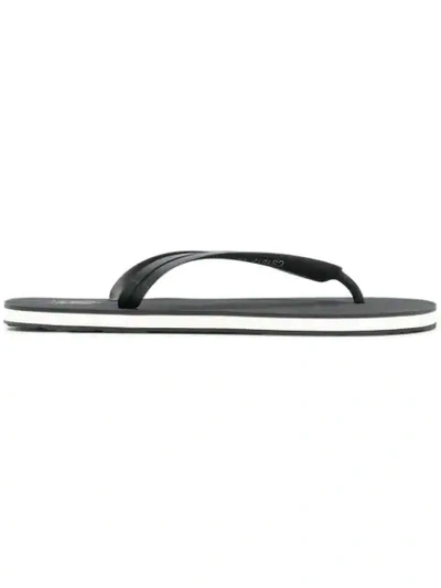 Dolce & Gabbana Rubber Thong Sandals In Black