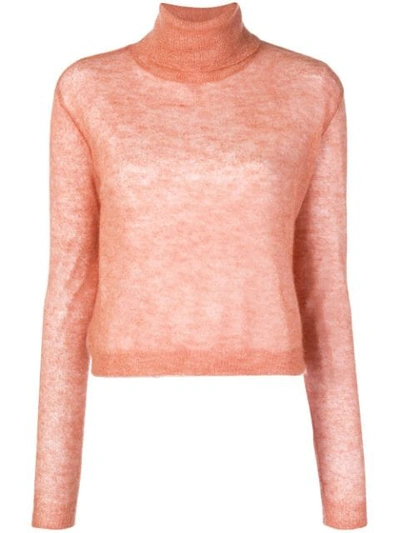 Alysi Boxy Roll Neck Sweater - Pink