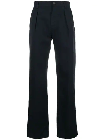 Fortela Straight-leg Pleated Trousers In Blue