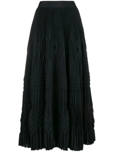 Givenchy Long Pleated Skirt In Black
