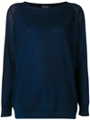 AVANT TOI AVANT TOI BOAT NECK FADED JUMPER - BLUE