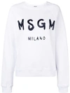 Msgm Relaxed-fit Sweatshirt With Bold Graphic Print In White