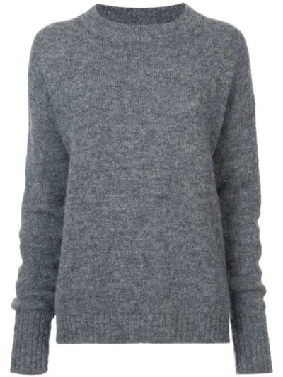 Tibi Cozy Round Neck Jumper In Grey