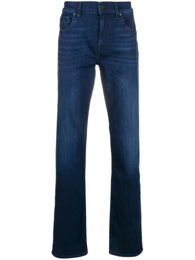 7 For All Mankind Luxe Performance Straight Leg Jeans In Blue