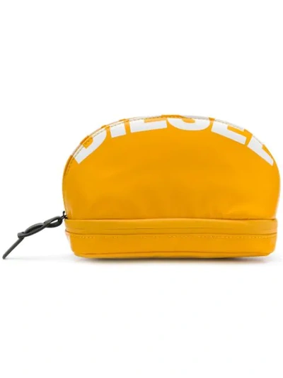 Diesel Logo Make-up Bag In Orange