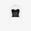 MOSCHINO MOSCHINO LONG SLEEVE SHIRT WITH LACE CORSET,A0202553013000189