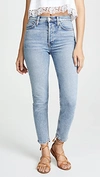 RE/DONE High Rise Ankle Crop Jeans,REDON30158