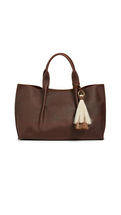 Oliveve Isabel East/west Tote Bag In Brown