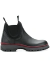 Prada Chelsea Trek-sole Leather Boots In Black