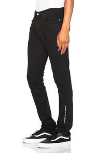 Adaptation Side Embroidery Skinny Jeans In Goth