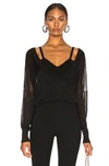 DION LEE DION LEE LAYERED LOOP SWEATER IN BLACK,DION-WK43