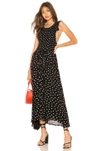 Free People Smocked Polka-dot Dress In Black