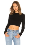Cotton Citizen Venice Crop Long Sleeve In Jet Black