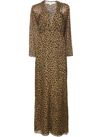 Michelle Mason Leopard Print Dress - Yellow