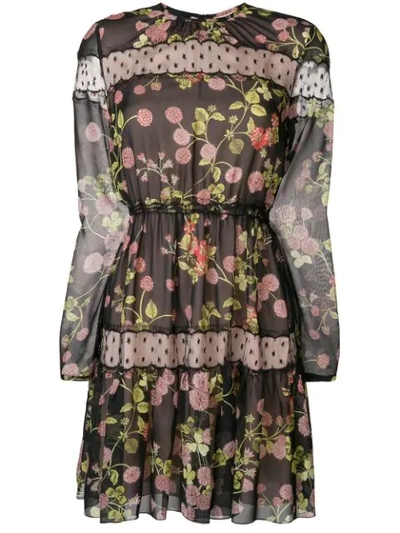 Giambattista Valli Floral Print Dress - Black