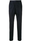 PAOLO PECORA PAOLO PECORA PINSTRIPE TAPERED TROUSERS - BLUE