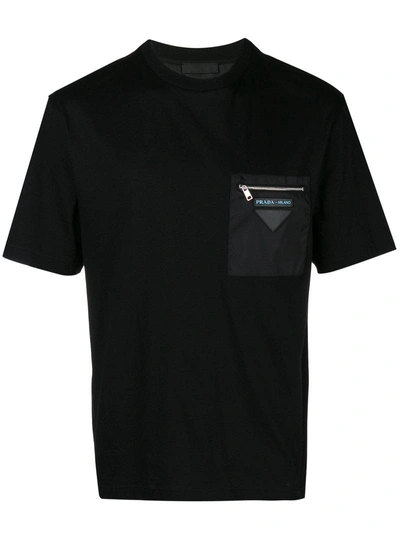 Prada Chest Pocket T-shirt In Black ModeSens