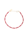 HUES HUES BEAD SINGLE BRACELET - RED