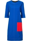 MARNI MARNI COLOUR BLOCK SHIFT DRESS - BLUE