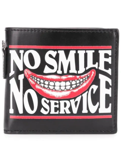 Stella Mccartney No Smile No Service Printed Wallet In Black