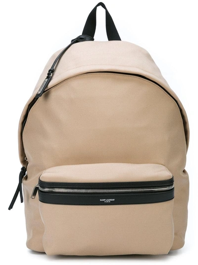 Saint Laurent City Backpack In Neutrals