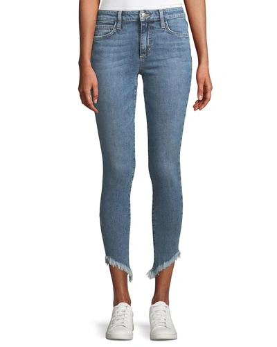 Joe's Jeans Marcela Icon Ankle Skinny Jeans With Diagonal Fray Hem In Blue