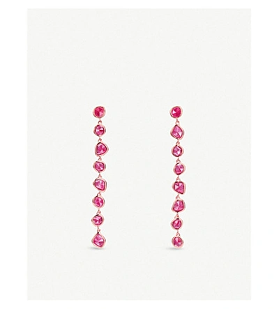 Monica Vinader Pink Quartz And 18k Rose Gold Vermeil Siren Mini Nugget Cocktail Earrings