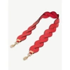 LOEWE SCARLET RED WOVEN WAVY STITCHES LEATHER STRAP