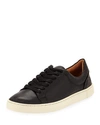 Frye Ivy Soft Leather Lace-up Low-top Sneakers In Black