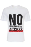 Neil Barrett Men's No Access Graphic T-shirt In White Black Red (white)