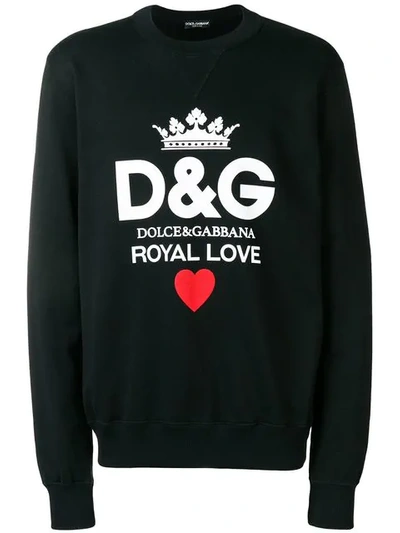 Dolce & Gabbana Royal Love Sweatshirt In Black